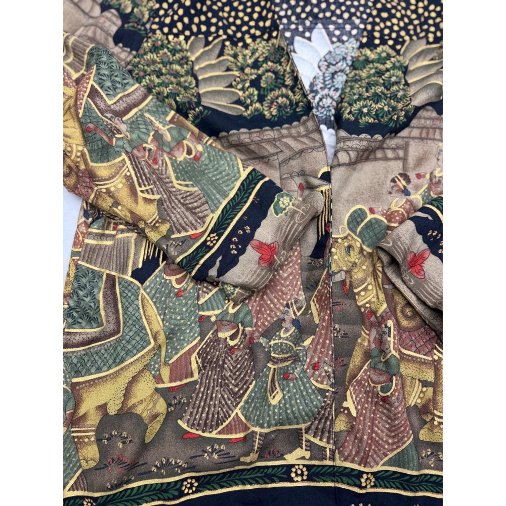 Signet New York Vintage Elephant Novelty Print Blazer Jacket Rayon Large USA - Picture 14 of 16
